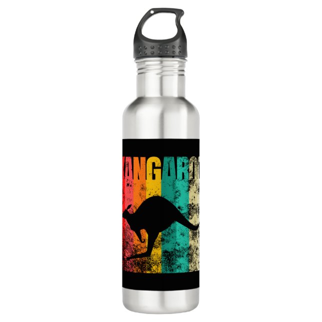 Kangaroo Retro Stainless Steel Water Bottle (Front)