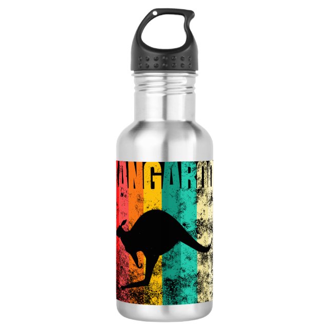 Kangaroo Retro Stainless Steel Water Bottle (Front)