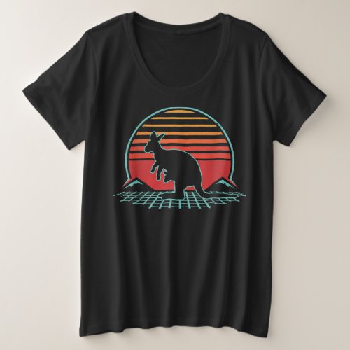 Kangaroo Retro Vintage 80s Style Animal Lover Gift Plus Size T_Shirt