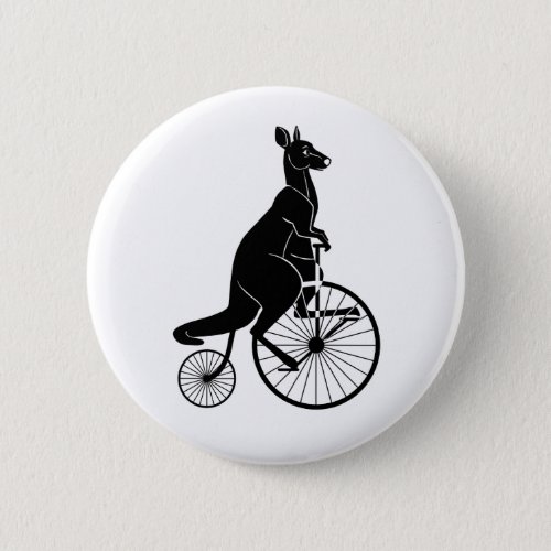 Kangaroo Riding a Penny Farthing Button