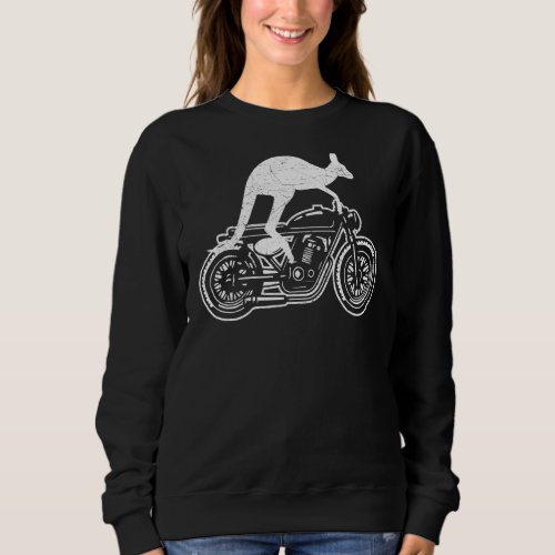 Kangaroo Riding Motorbike Australia Motorcycle Bik Sweatshirt