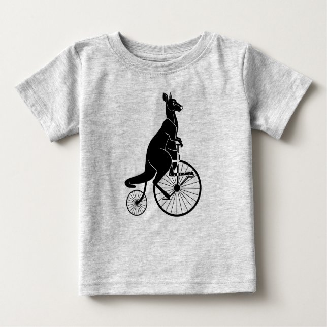 Kangaroo Riding Vintage Bike Rompwe Baby T-Shirt (Front)