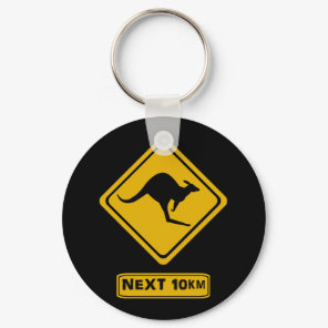 kangaroo road sign keychain