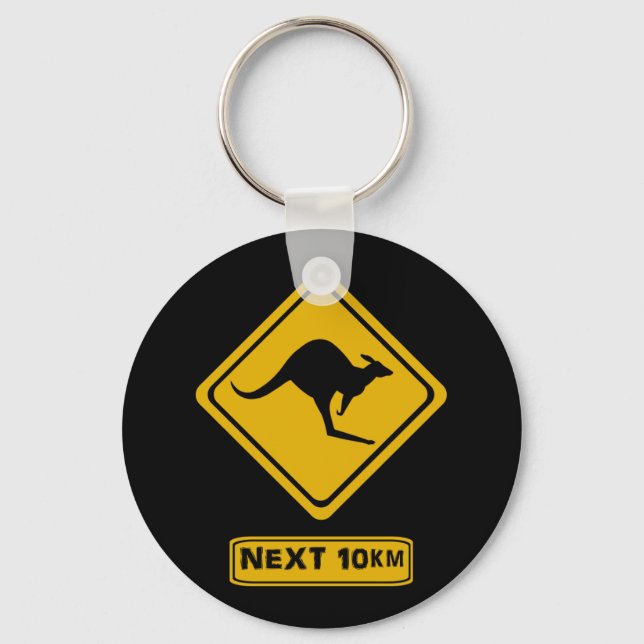 kangaroo road sign keychain (Front)