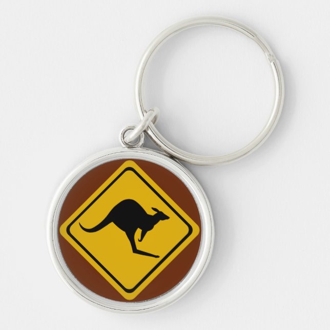 kangaroo road sign keychain (Front)