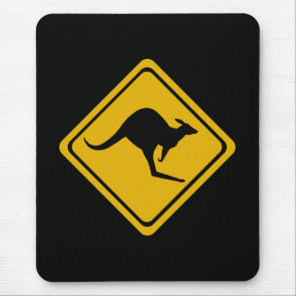 kangaroo road sign mouse pad