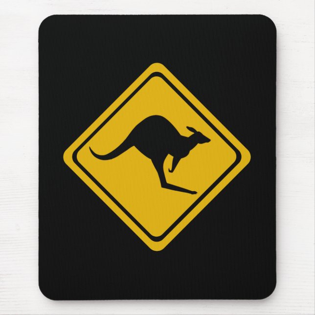 kangaroo road sign mouse pad (Front)