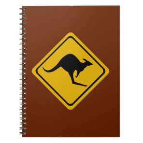kangaroo road sign notebook