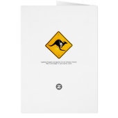 Kangaroo road sign outback cards (Back)