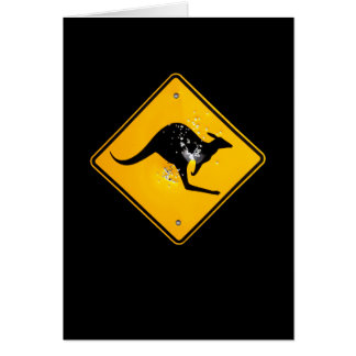 Kangaroo road sign outback cards