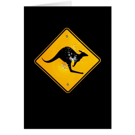 Kangaroo road sign outback cards (Front)