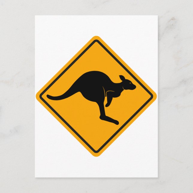 Kangaroo Road Sign Postcard (Front)