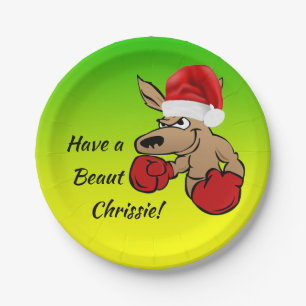 Kangaroo Santa 7" Australian Christmas Party Paper Plates