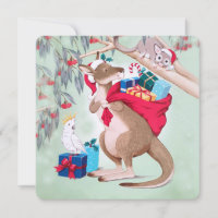 Kangaroo Santa Bag Possum Cockatoo Merry Christmas
