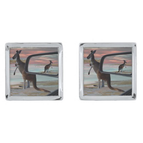 Kangaroo Sea Breezes Illusion Art Cufflinks