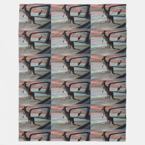 Kangaroo Seaside Breezes Illusion Art Fleece Blanket