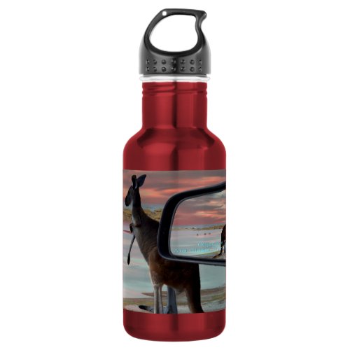 Kangaroo Seaside Breezes Illusion Art Stainless Steel Water Bottle