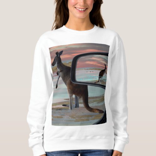 Kangaroo Seaside Breezes Illusion Art Sweatshirt