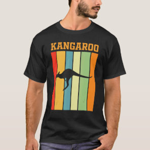 Kangaroo Shadow Silhouette In Retro Colors T-Shirt