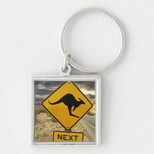 Kangaroo sign, Australia Keychain