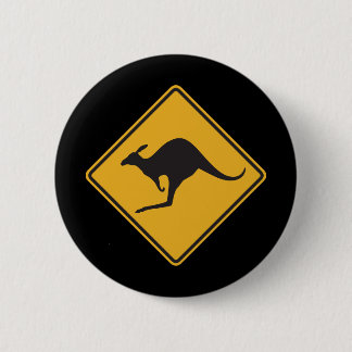 Kangaroo sign pinback button