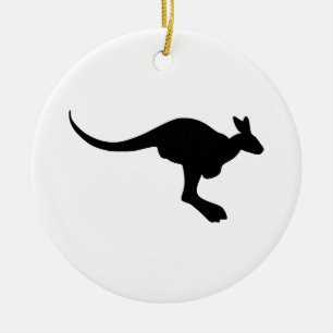 Kangaroo Silhouette Ceramic Ornament