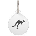 Kangaroo Silhouette - Choose Background Color Pet Id Tag at Zazzle