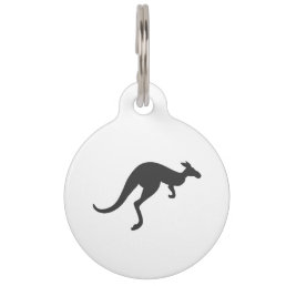 kangaroo silhouette - Choose background color Pet ID Tag