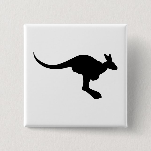Kangaroo Silhouette Pinback Button (Front)