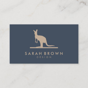 Kangaroo Silhouette Simple Logo Design Business Card