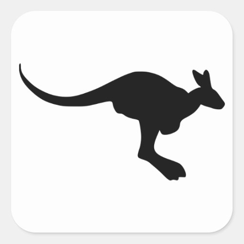 Kangaroo Silhouette Square Sticker