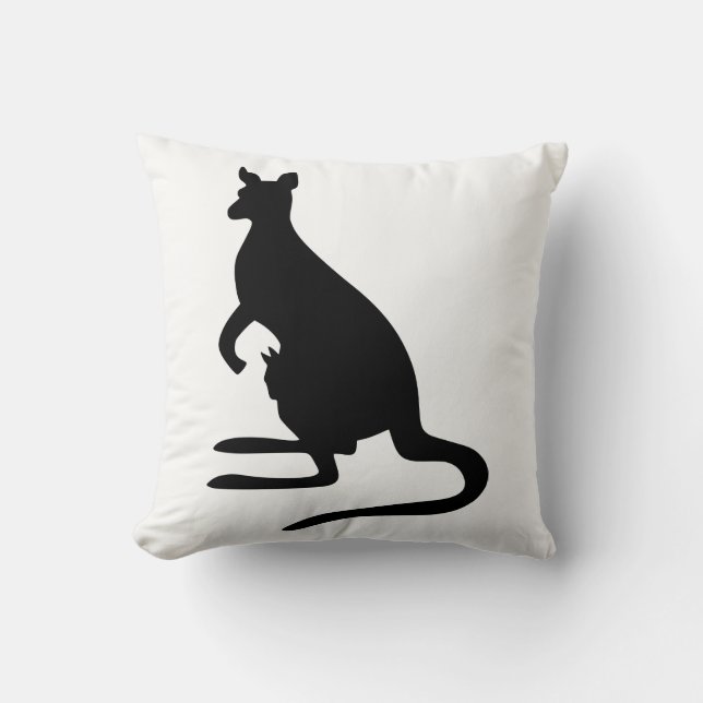 Kangaroo Silhouette Throw Pillow (Front)