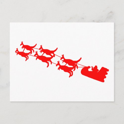 Kangaroo Sleigh Holiday Postcard