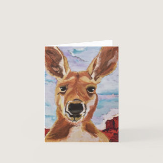 Kangaroo - Small - 4" x 5.6" - Horizontal Thank You Card