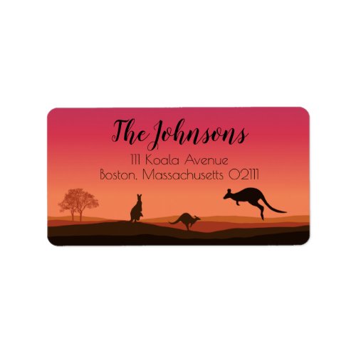 Kangaroo Themed Return Address Labels