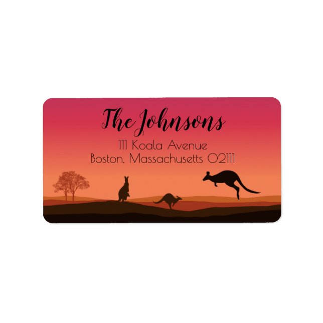 Kangaroo Themed Return Address Labels (Front)