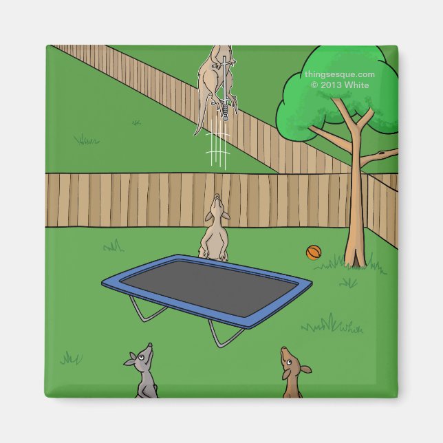 Kangaroo Trampoline Bounce Magnet (Front)