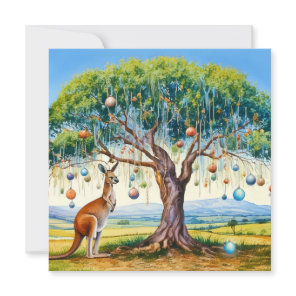 Kangaroo under gumtree Christmas baubles