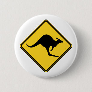 kangaroo warning danger in australia day button