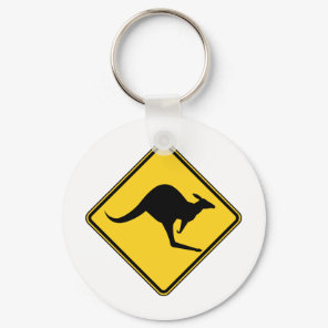 kangaroo warning danger in australia day keychain