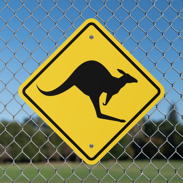 Kangaroo Warning Sign (In Situ(Fence))