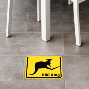 Kangaroo Warning Sign Floor Decals