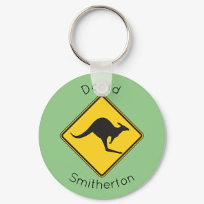 Kangaroo Warning Sign Keychain Gift Australia