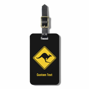 Kangaroo Warning Sign Luggage Tag