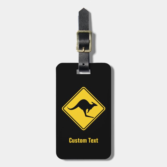 Kangaroo Warning Sign Luggage Tag (Front Vertical)