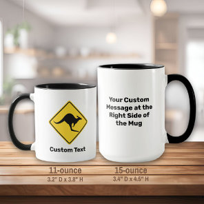 Kangaroo Warning Sign Mug