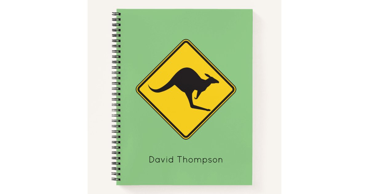 Kangaroo Warning Sign Notebook Personalized Zazzle