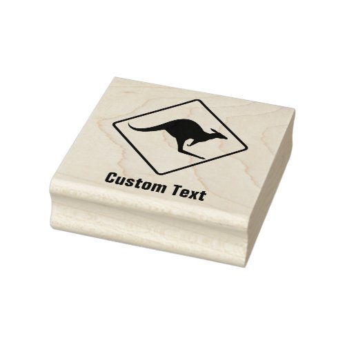 Kangaroo Warning Sign Rubber Stamp