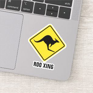 Kangaroo Warning Sign Sticker