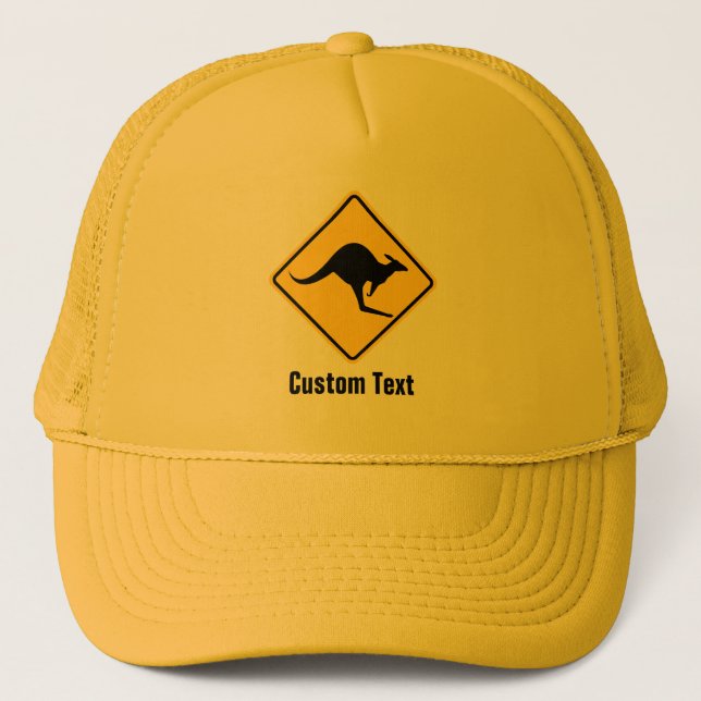 Kangaroo Warning Sign Trucker Hat (Front)
